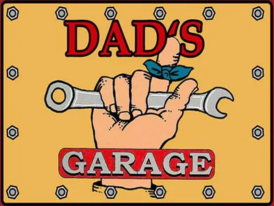 Produktbild von vianmo Holzschild 30x40 cm dad´s Garage Papa Werkstatt