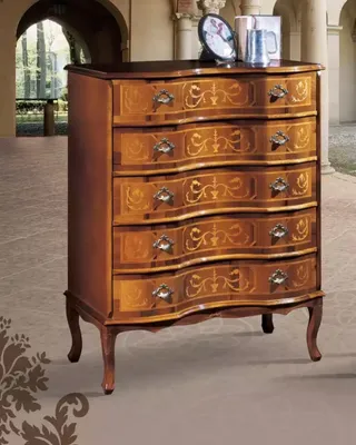 Image de Commode Marron Classique Cinq Portes Tiroirs Designer Meubles en Bois Nouveau