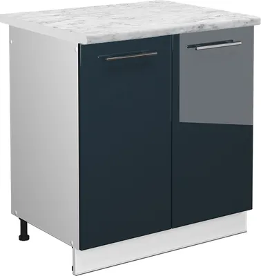 Obrázek produktu pro Skříňka pod dřez Vicco Fame-Line Tmavě modrá s vysokým leskem 80 cm , PD Mramor, Model 49678