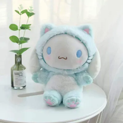 Obrázok produktu pre 1 ks, plyšová taška s motívom My Melody, vhodná na hranie a ako darček pre dievčatá. Plyšová hračka, taška s motívom bábiky Melody, modrá farba