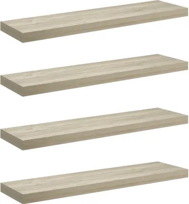 Zdjęcie produktu dla Półki Ścienne, 4 Szt., Kolor Dębowy, 90X23,5X3,8 Cm, Mdf Lumarko!