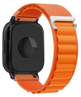 Produktbild von Alpine Loop Uhrenarmband - Nylonarmband - Für Amazfit Active Max - 20/22 mm - Verstellbar - Nylon-Metallschnalle - 23 cm - Orange