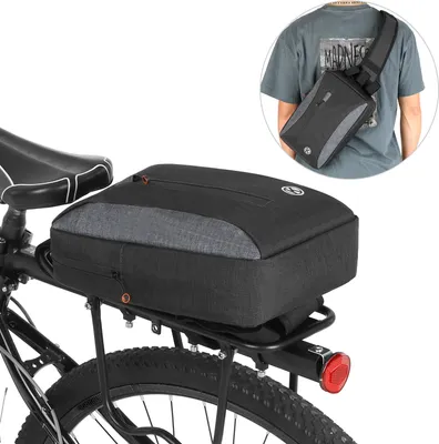 Obrázok produktu pre 2 v 1 Bicycle Pannier Bag príležitostné hrudník Sling Pack Bag bicykel nosič Pannier nosič Pannier Bag