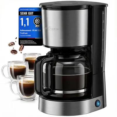 Immagine prodotto di Macchina da caffè con filtro ProfiCook® con caraffa in vetro | per 12-14 tazze | Funzione di mantenimento del calore | Sistema antigoccia | Macchina da caffè da 800 W | PC KA 1330