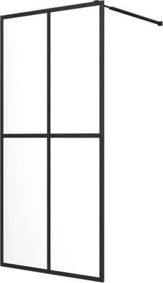 Produktbild von Famanu Duschabtrennung mit schwarzen Profilen und Sicherheitsglas - 98-100 cm