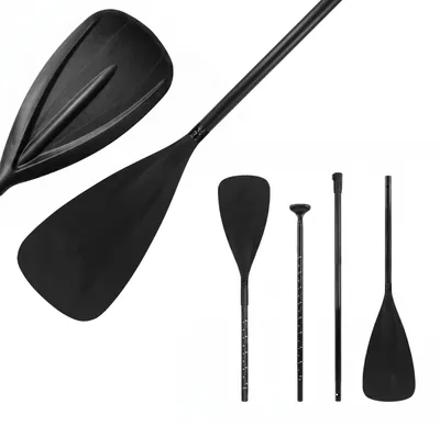 Zdjęcie produktu dla Relaxdays, deska SUP 2 w 1, wiosło kajakowe regulowane, wiosło dwustronne, niezatapialne, 4-częściowe, wiosło z łopatką, aluminium, czarne