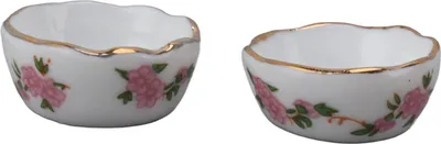 Image de 8 pièces maison de poupée petit bol miniature Cearmic assiette pour 1/12 décoration