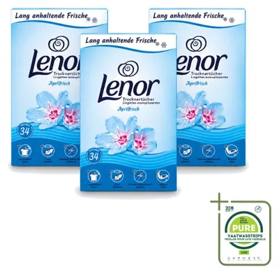 Produktbild von 3 x Lenor Trocknertücher Aprilfrisch - 34 Stück - Großpackung - 3 Stücke