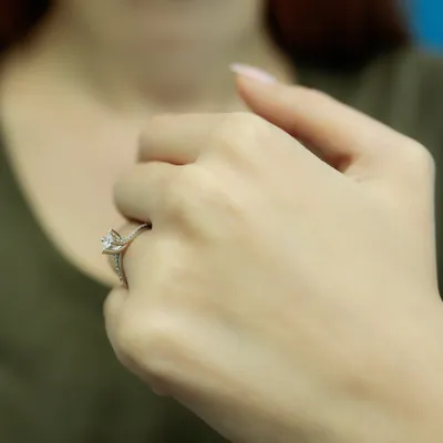 Produktbild von 0,30 Carat Diamant Solitär Ring Antragsring 14 Karat Weißgold