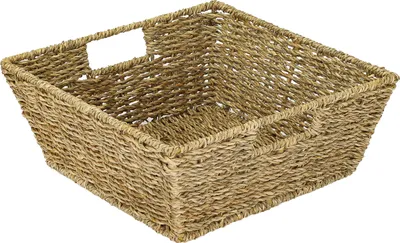 Produktbild von HMF Geschenkkorb leer, Aufbewahrungskorb geflochten aus Seegras, rechteckig, 30 x 30 x 12 cm