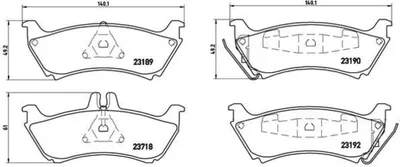 Produktbild von Brembo Bremsbelagsatz, Scheibenbremse Hinterachse P 50 044