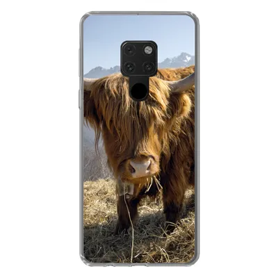 Produktbild von MuchoWow® Handyhülle Schutzhülle Hülle für Huawei P40 Lite Schottischer Highlander - Berg - Schnee Silikon Softcase Handy Hülle - Handy