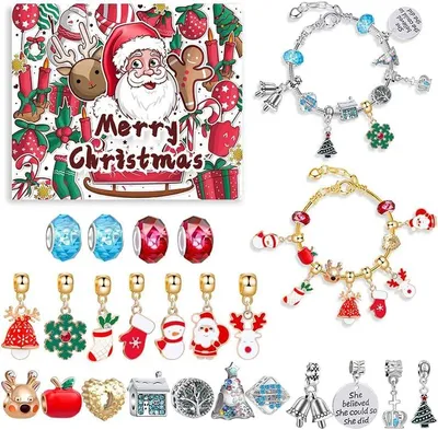 Produktbild von Adventskalender 2025, Armband-Blindbox, 24-Tage-Countdown-Kalender bis Weihnachten, Weihnachtsš¹berraschung