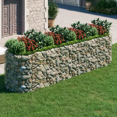 Zdjęcie produktu dla Maison Exclusive - Podwyższona donica gabionowa galwanizowane żelazo 400x100x100cm