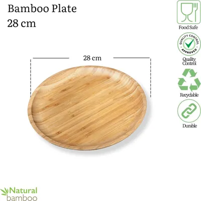 Produktbild von Wilmax Teller 28 cm Natur aus Bambus
