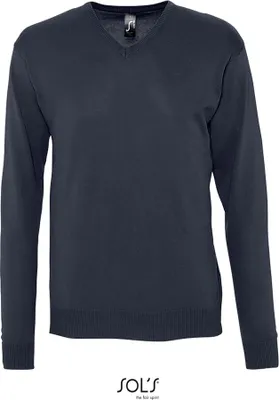 Produktbild von SOLS Herren Pullover Gestrickter V-Ausschnitt 90000 Blau Navy 3XL