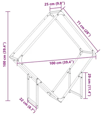 Produktbild von vidaXL Brennholzregal Anthrazit 100x25x100 cm Kaltgewalzter Stahl