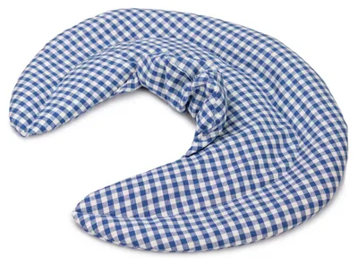 Produktbild von Nackenhörnchen mit Stehkragen blau-weiß - Traubenkernkissen - Nackenkissen Wärmekissen - Ein sehr wohliger Nackenwärmer