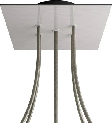 Image de Creative-Cables Rosace Rose-One carrée, 200 mm, avec 5 trous et 4 trous latéraux