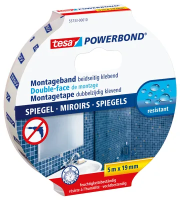 Produktbild von Dwustronna taśma montażowa do luster Tesa Powerbond do wanien i kabin prysznicowych