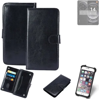 Produktbild von K-S-Trade 360° Hülle kompatibel mit Xiaomi 14 Ultra schwarz Kunstleder Case BookCase WalletCase Kunstlederederhülle Handyhülle, Rundumschutz