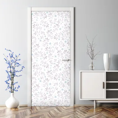 Produktbild von Dekorative Türaufkleber Aufkleber selbstklebend Klebefolie Abnehmbarerdeko Subtile Blumen 77 x 200 cm
