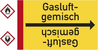 Produktbild von Dreifke® Rohrleitungsband Gasluftgemisch, DIN 2403, ab Ø 15mm, gelb/schwarz, ...
