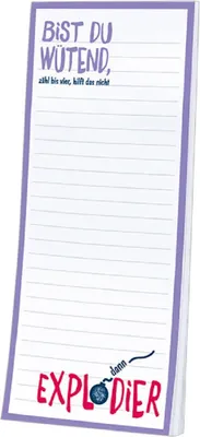 Produktbild von Magnet Notizblock Spruch, wütend, Kühlschrankmagnete Kühlschrankmagnet