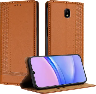 Produktbild von Handyhülle für Samsung Galaxy J5 2017 Leder Flip Klappbare Schutzhülle mit Standfunktion Braun