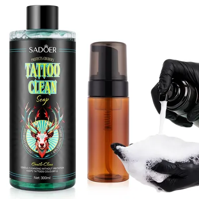 Imagen del producto de Jabón Verde Ultra Concentrado para Tatuajes - 300ml, Dilución 1:10
