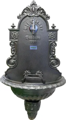 Produktbild von Wand-Brunnen gibt Ihrem Garten eine kreative und nostalgische Note Zeitloses Design und massives Aluminium sorgen für Langlebigkeit pulverbeschichtet