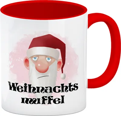 Produktbild von Weihnachtsmuffel witzige Kaffeetasse mit lustlosem Weihnachtsmann Motiv