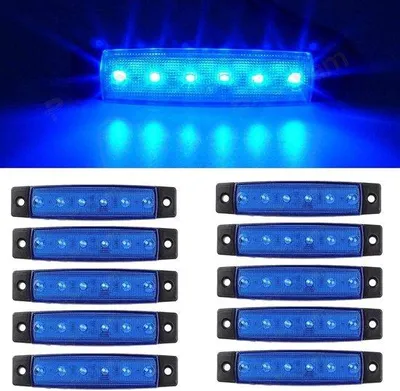Imagen del producto de Juego de 10 luces LED blancas para matrículas, de 9,7 cm, para remolques, camiones, taxis, autocaravanas, luces traseras y luces de posición