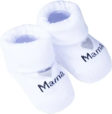 Produktbild von Erstlingssöckchen "I love Mama" weiß
