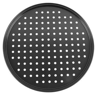 Pizzabakplatte 32 cm, Karbonstahl, antihaftbeschichtet, perforiert