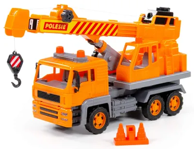 Produktbild von Teleskop-Kran LKW Kinder Spielzeug Nr. 2 SPECIAL Schwungrad Fahrzeug mit Zubehör