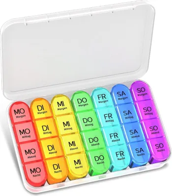 Zdjęcie produktu dla Pudełko na tabletki 7 dni Pudełko na leki wolne od BPA 4 przegrody - Przezroczyste