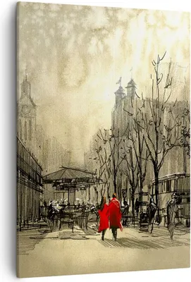 Produktbild von Bild auf Leinwand - Leinwandbild - Einteilig - Stadt Frau Geliebte - 50x70cm - Wand Bild - Wanddeko - Wandbilder - Leinwanddruck - Wanddekoration - Leinwand bilder - Wandbild - PA50x70-3190