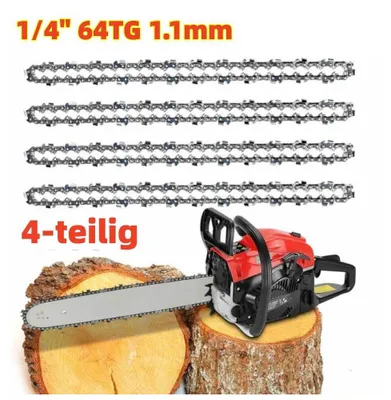 Produktbild von 4 x Sägekette 1/4" 64TG 1,1mm passend Husqvarna Stihl MSA 120 140 160 193T