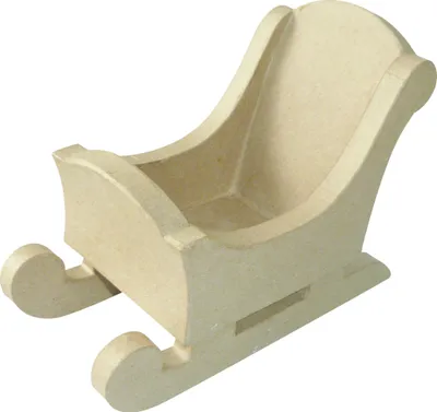 Produktbild von Décopatch Braunes Pappmaché, Weihnachtsschlitten - Kartonbraun NO001O