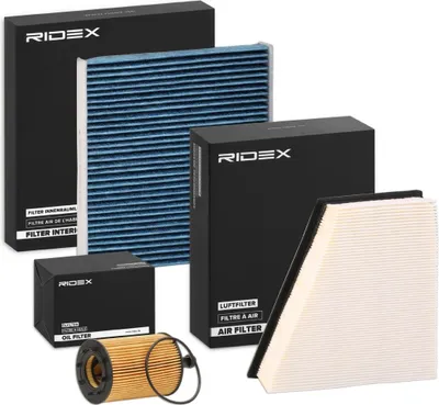 Produktbild von RIDEX Filterset Inspektionspaket Filtersatz für VW POLO (9N) Polo Schrägheck (6R1, 6C1) für SKODA Fabia II Schrägheck (542) für SEAT