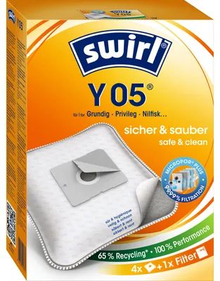 Produktbild von Swirl Y 05, Staubbeutel, Weiß, Dirt Devil, Progress, Samsung, 100 mm, 70 mm, 30 mm