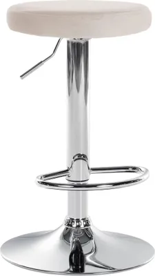 Produktbild von CLP Barhocker Ponte Samt-Bezug creme Gestell Farbe chrom