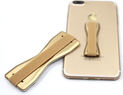 Produktbild von CLM-Tech Fingerhalterung Handy - Einhandbedienung Handy Halterung Band - Handygriff Fingerhalter Handy Selbstklebend - Handyfingerhaltung Smartphone Fingerhalter in Gold