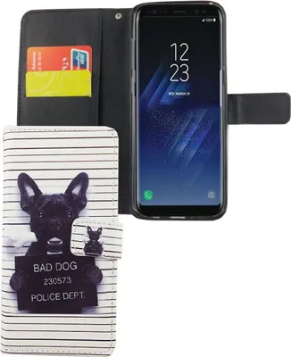 Produktbild von Handyhülle Tasche für Handy Samsung Galaxy S8+ Plus Böser Hund Weiß