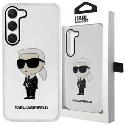 Produktbild von Karl Lagerfeld KLHCS23MHNIKTCT S23+ S916 transparenter Hartschalenkoffer Ikonik Karl Lagerfeld Handyhülle