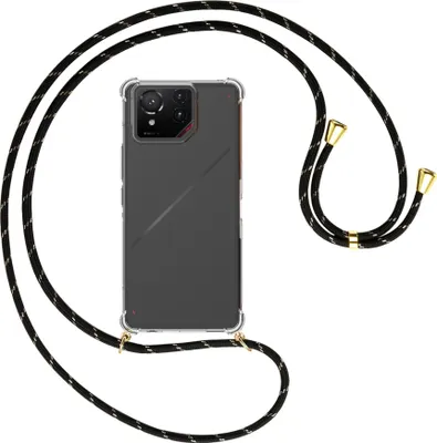 Produktbild von Handykette Backcover-Schutzhülle mit Band (Metall goldfarben) für ASUS ROG Phone 9 - schwarz/gold