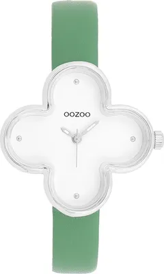 Produktbild von Oozoo Armbanduhr grün Leder Timepieces Damen Analog-Quarzuhr UOC11523