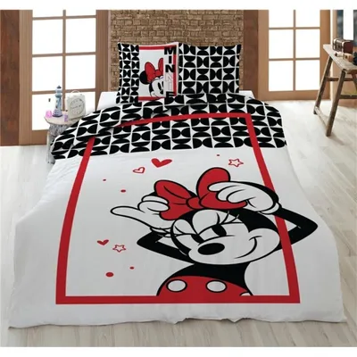 Produktbild von Disney Minnie Maus Kinder Bettwäsche 2tlg. Set 135x200 80x80 Baumwolle