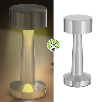 Produktbild von LED Tischleuchte silber Eisen 9x21cm Touchfunktion 3 Weißtöne USB Kabel dimmbar Dekolampe Tischbeleuchtung